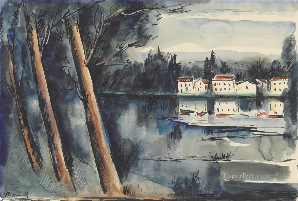 Riverside Maurice de Vlaminck river landscape Oil Paintings